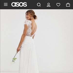 ASOS Sophia plunge wedding dress.